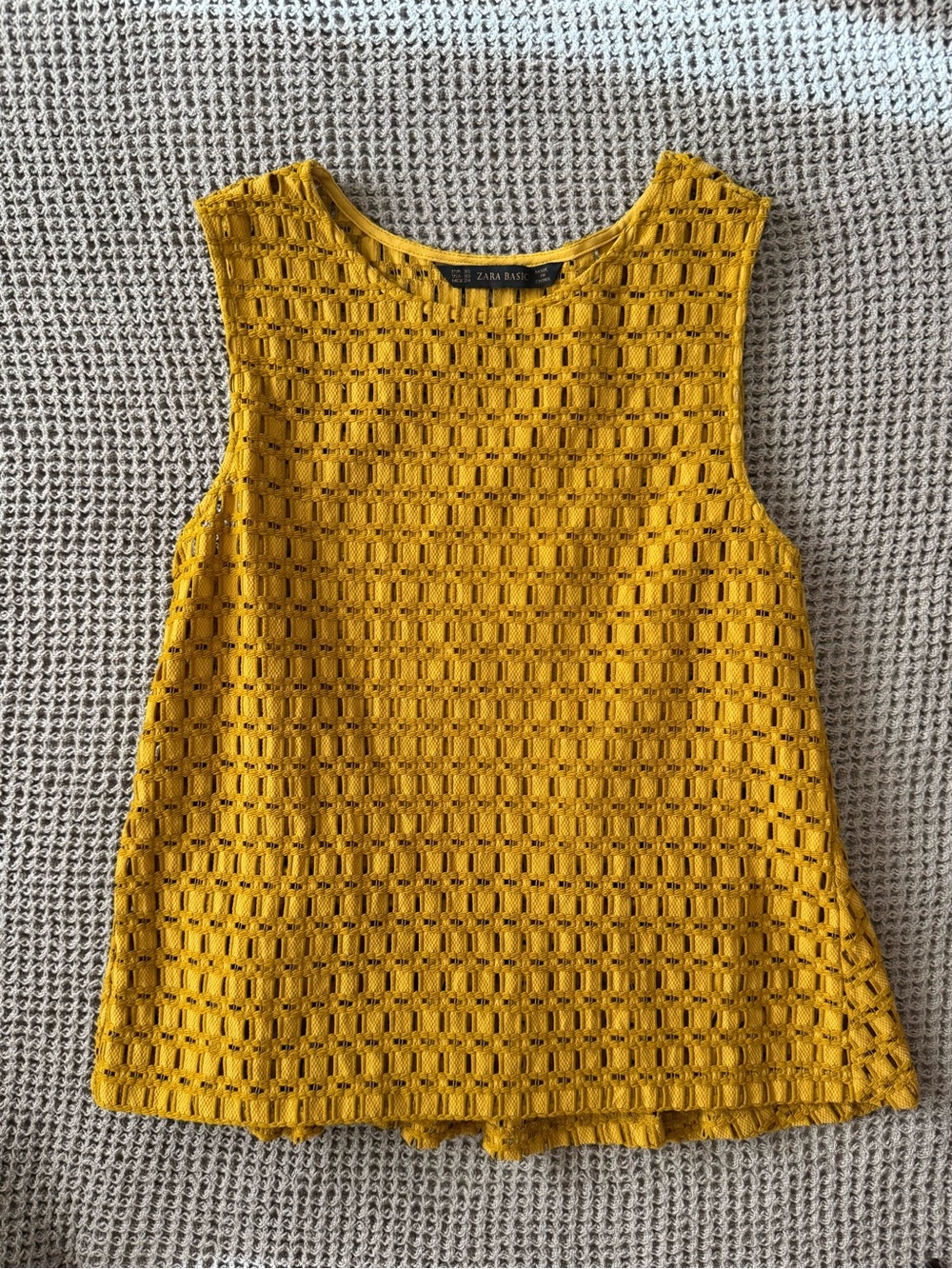 Zara Deep Yellow Crochet Tank Top